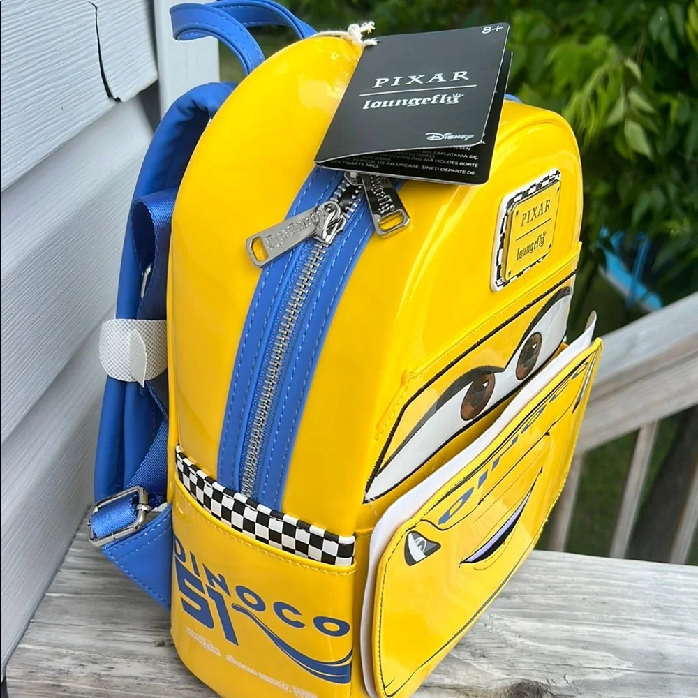Loungefly Pixar Cars Bright Yellow Dinoco backpack - Picture 3 of 5